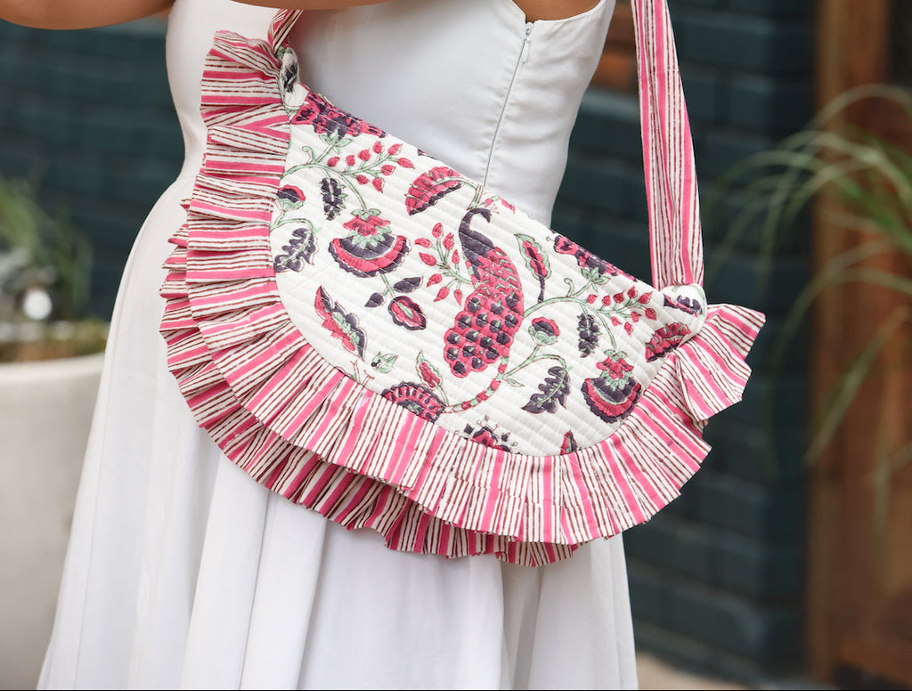 Rani Peacock Maxi Croissant Bag