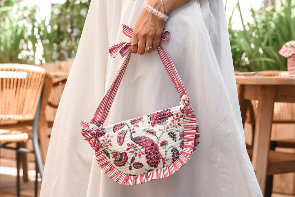 Rani Peacock Mini Croissant Bag