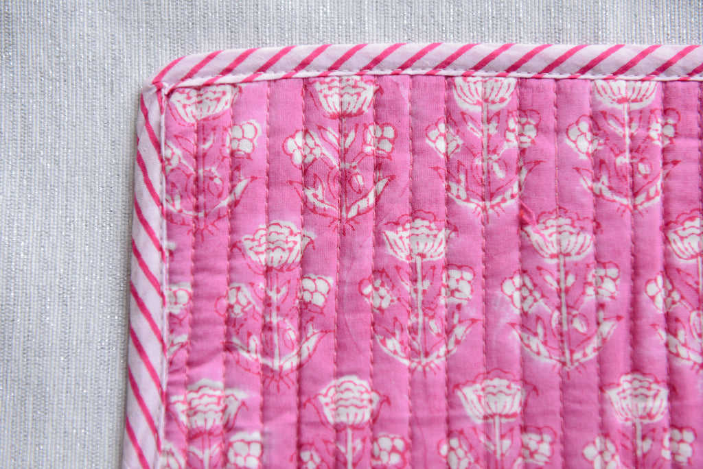 Hand-block Printed Reversible Quilted Placemat (Set of 4)