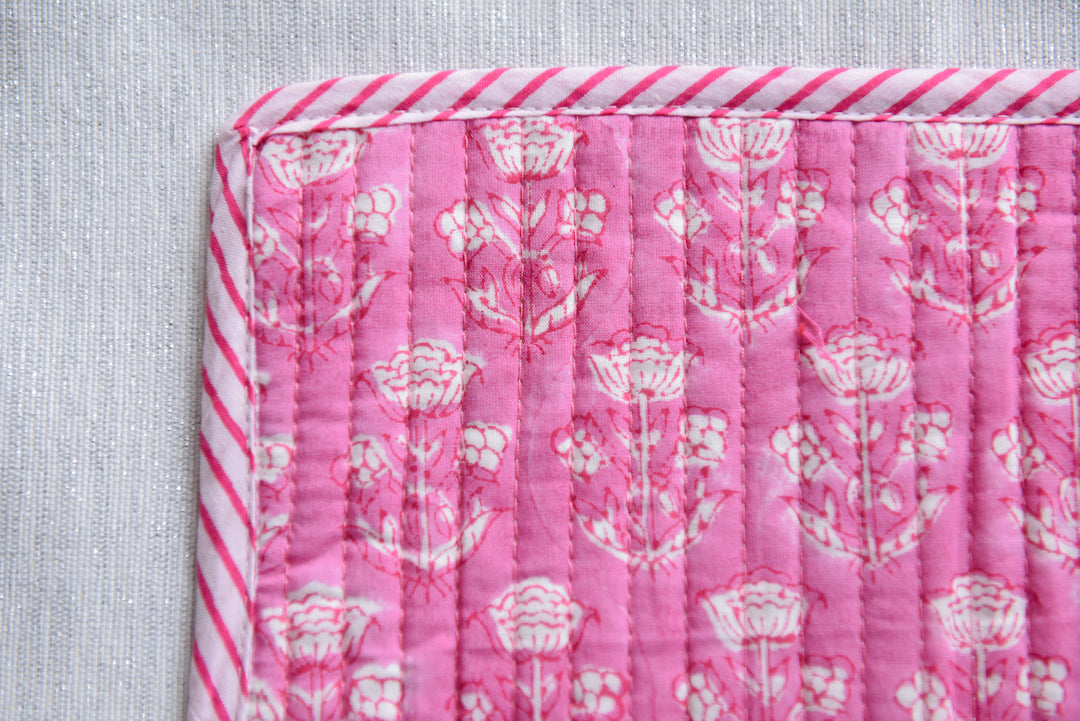 Hand-block Printed Reversible Quilted Placemat (Set of 4)